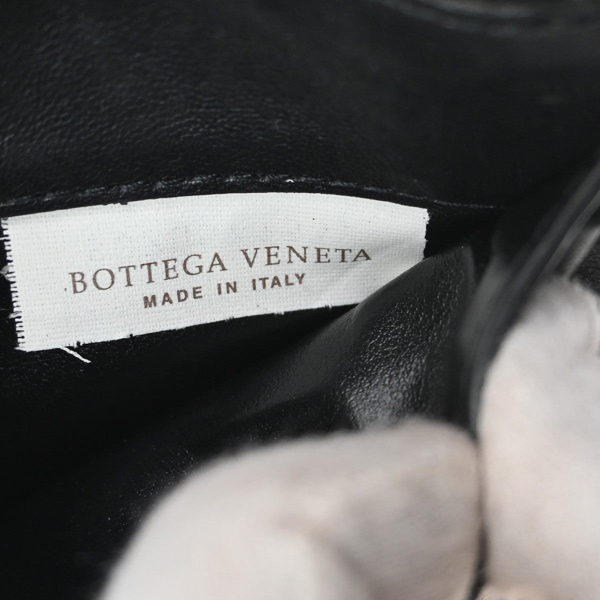 BOTTEGA VENETA Logo Intrecciato Coin Case Wallet Leather Black Italy 65KC669