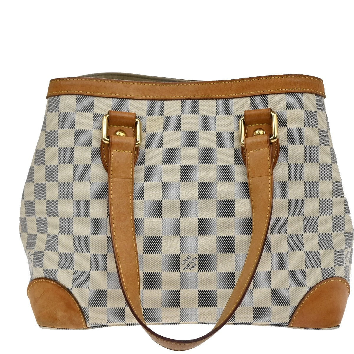 LOUIS VUITTON Hampstead PM Shoulder Bag Damier Azur Leather White N51207 50CB045