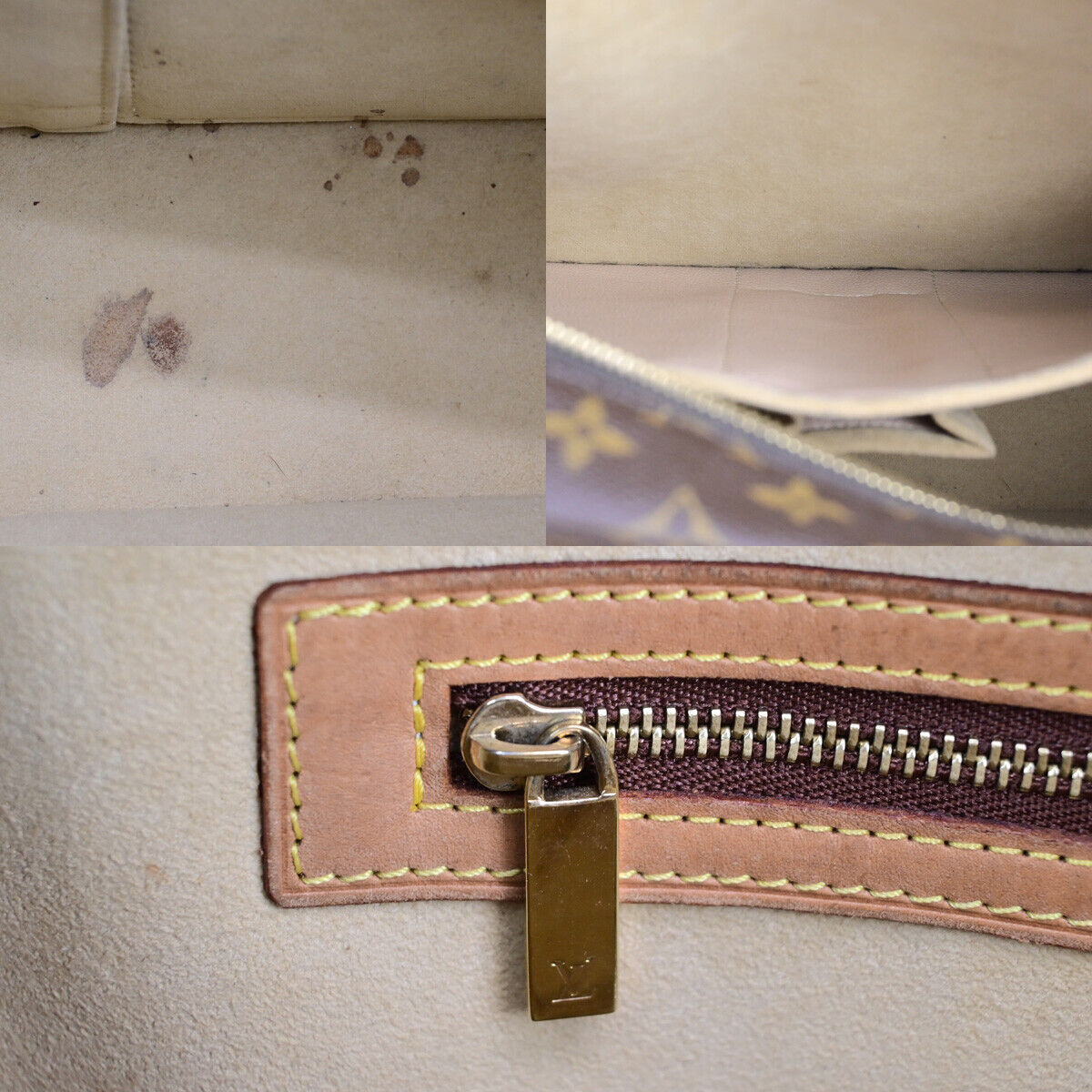 LOUIS VUITTON Logo Luco Shoulder Tote Bag Monogram Leather Brown M51155 87SJ459