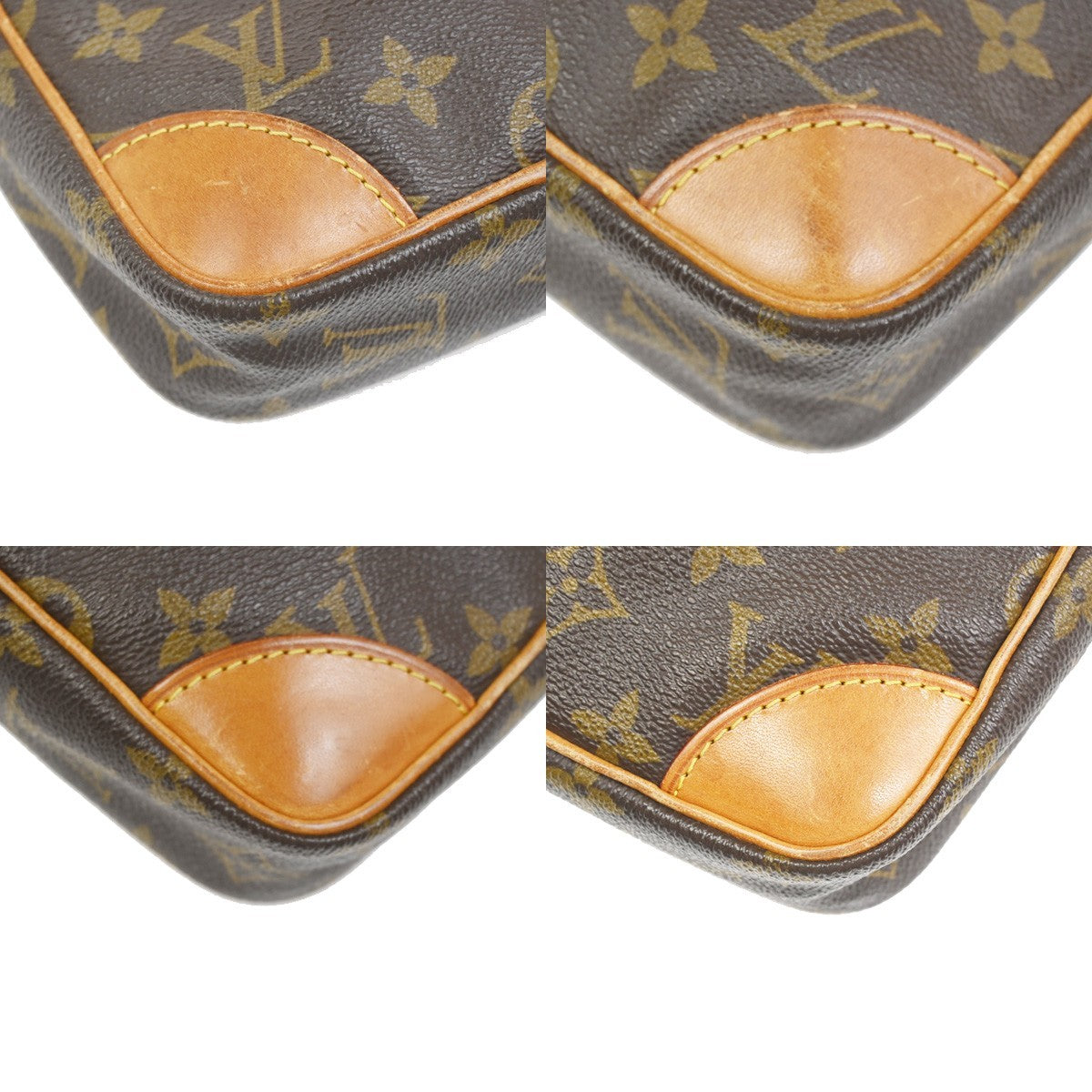 LOUIS VUITTON Danube Shoulder Bag Monogram Leather Brown France M45266 65ZA338