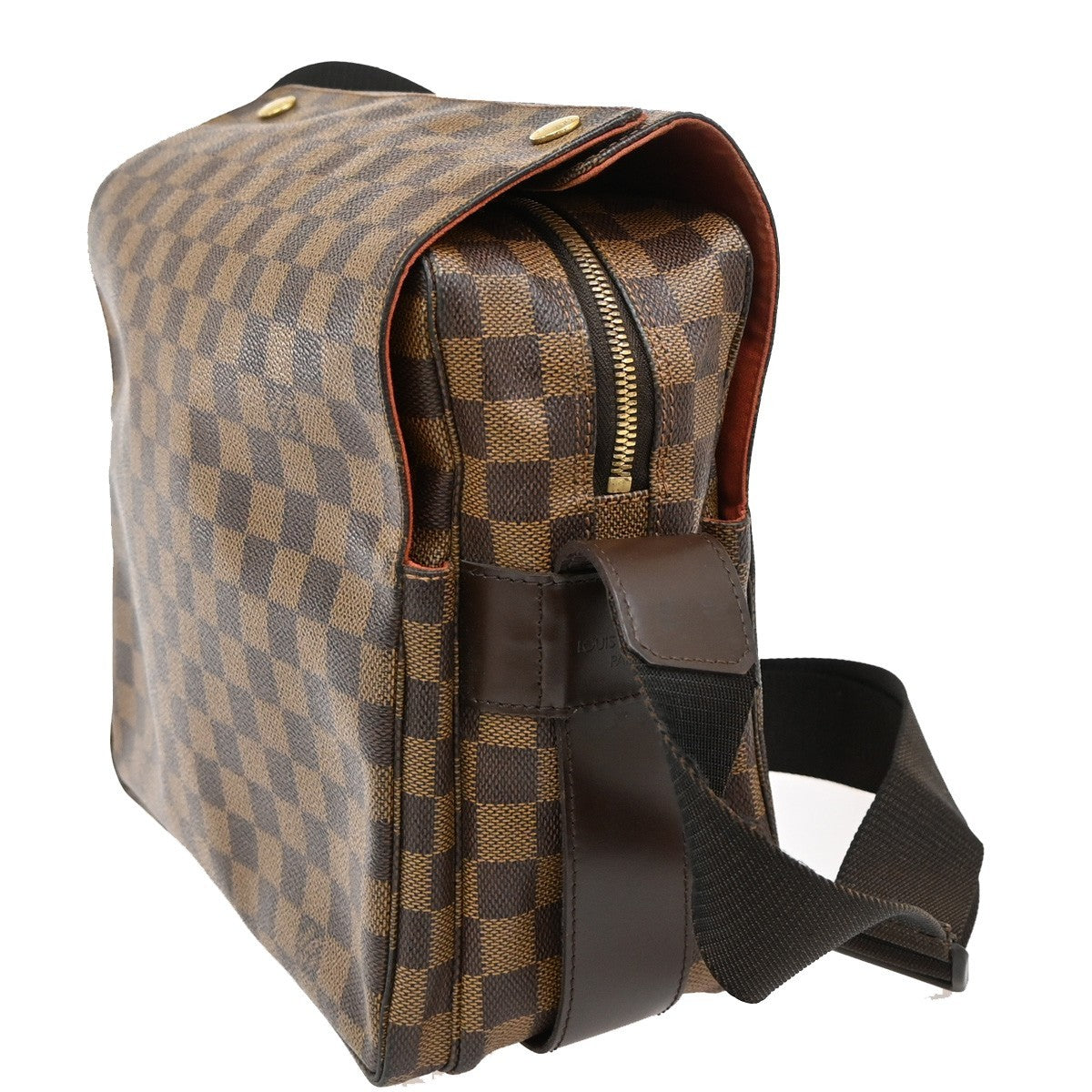 LOUIS VUITTON Naviglio Shoulder Bag Damier Ebene Leather Brown N45255 84EF885