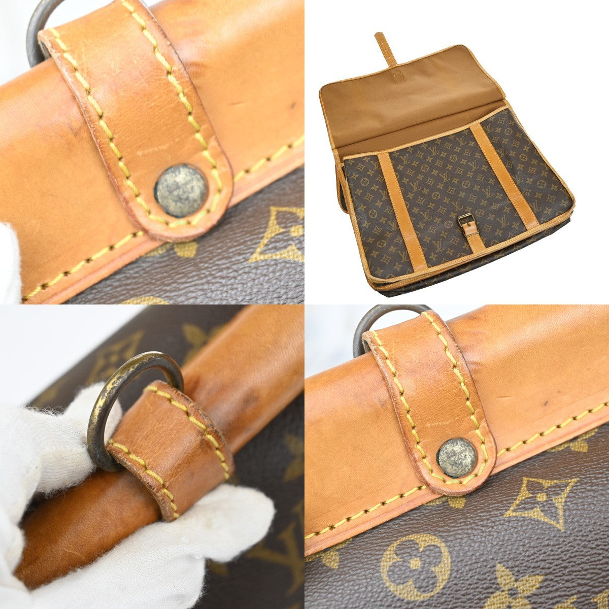LOUIS VUITTON Sac Kleber 2way Hand Bag Monogram Leather Brown M58122 30MA642