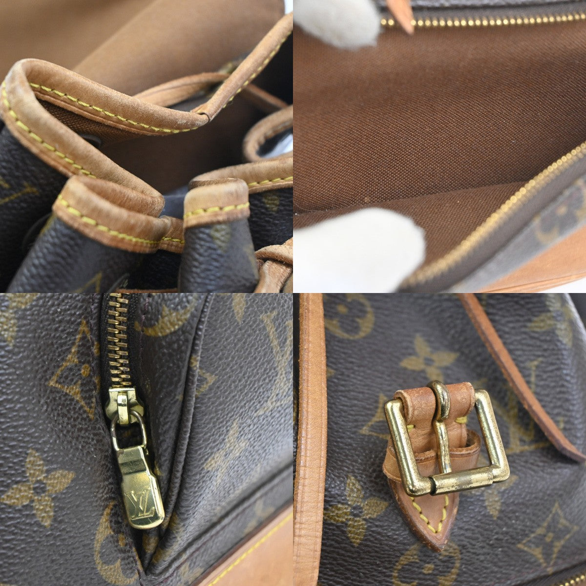 LOUIS VUITTON Montsouris MM Backpack Bag Monogram Leather Brown M51136 18KC526