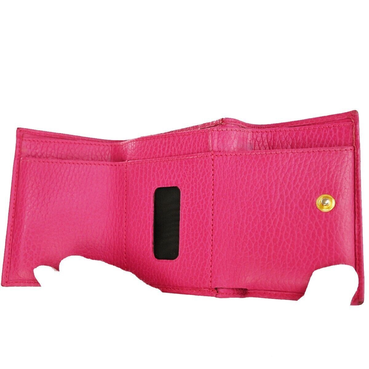 GUCCI Marmot GG Logos Bifold Wallet Purse Leather Pink Made In Italy 66SG797