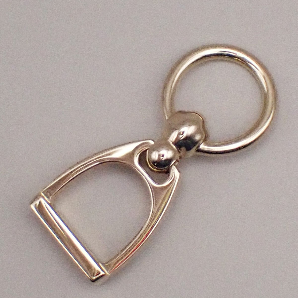 HERMES Logo Charms Etrier Twilly Ring Palladium Plated brass Italy 69RL133