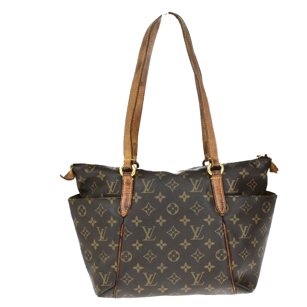LOUIS VUITTON Logo Totally PM Shoulder Bag Monogram Leather Brown M56688 38YG508