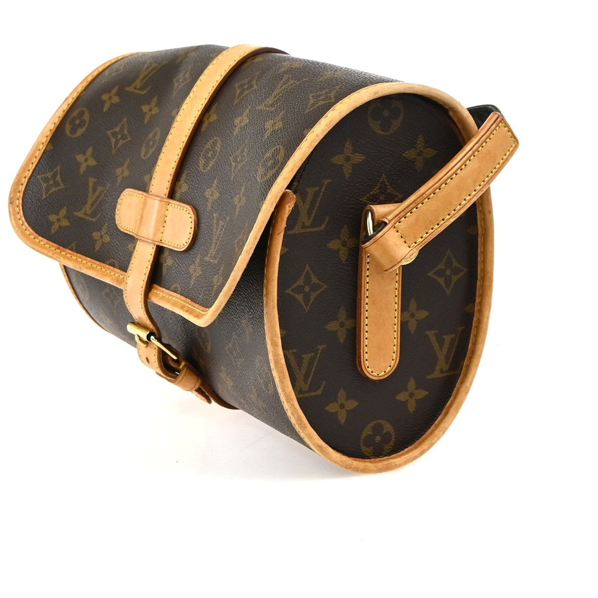 LOUIS VUITTON Logo Marne Shoulder Bag Monogram Leather Brown M51369 70YH918