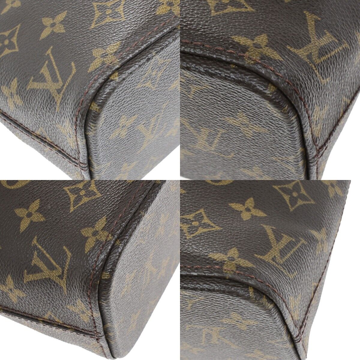 LOUIS VUITTON Logo Luco Shoulder Tote Bag Monogram Leather Brown M51155 34ED940