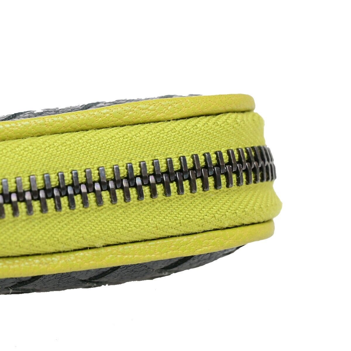 BOTTEGA VENETA Intrecciato Long Zipper Around Wallet Purse Leather Gray 35FB179