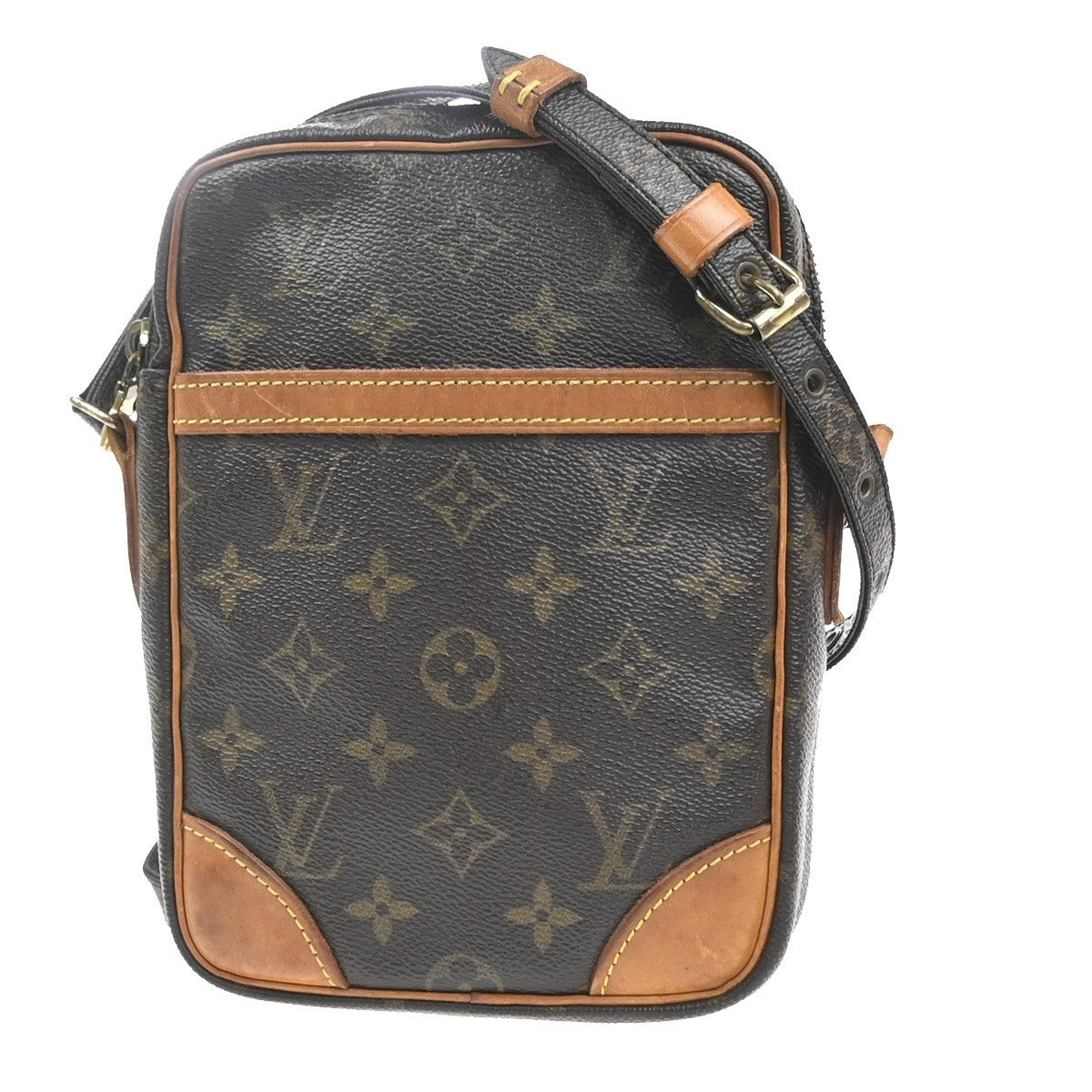 LOUIS VUITTON Danube Shoulder Bag Monogram Leather Brown France M45266 65KC819