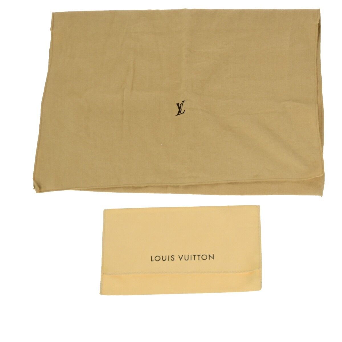 LOUIS VUITTON Logo 10 Set Dust Bag Drawstring Canvas Cotton Beige Brown 08EB498