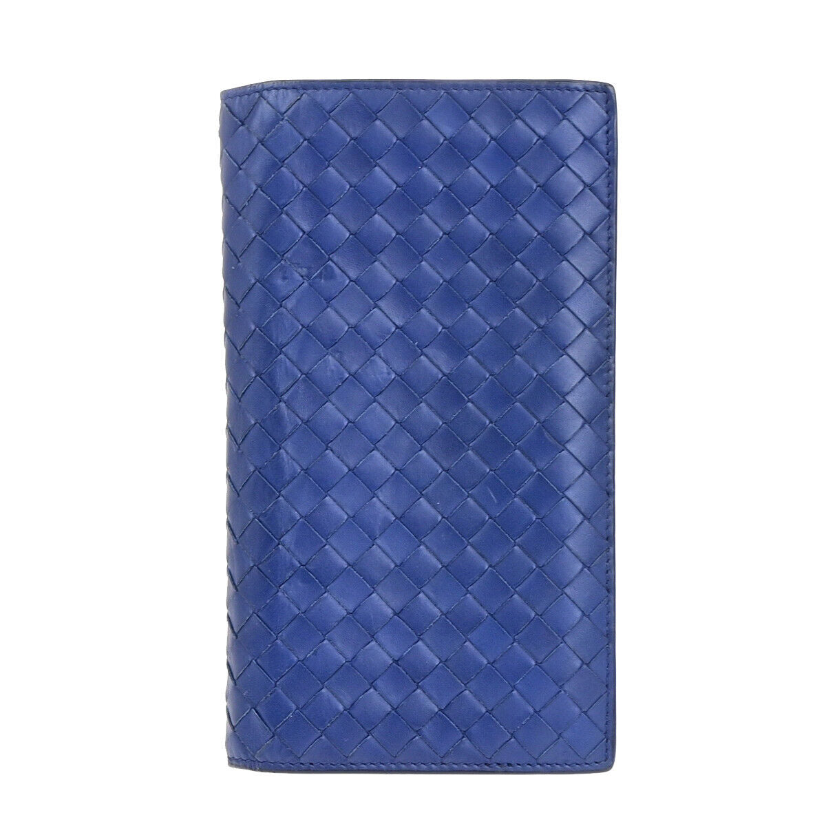 BOTTEGA VENETA Logo Intrecciato Long Bifold Wallet Leather Blue SHW 39SJ343