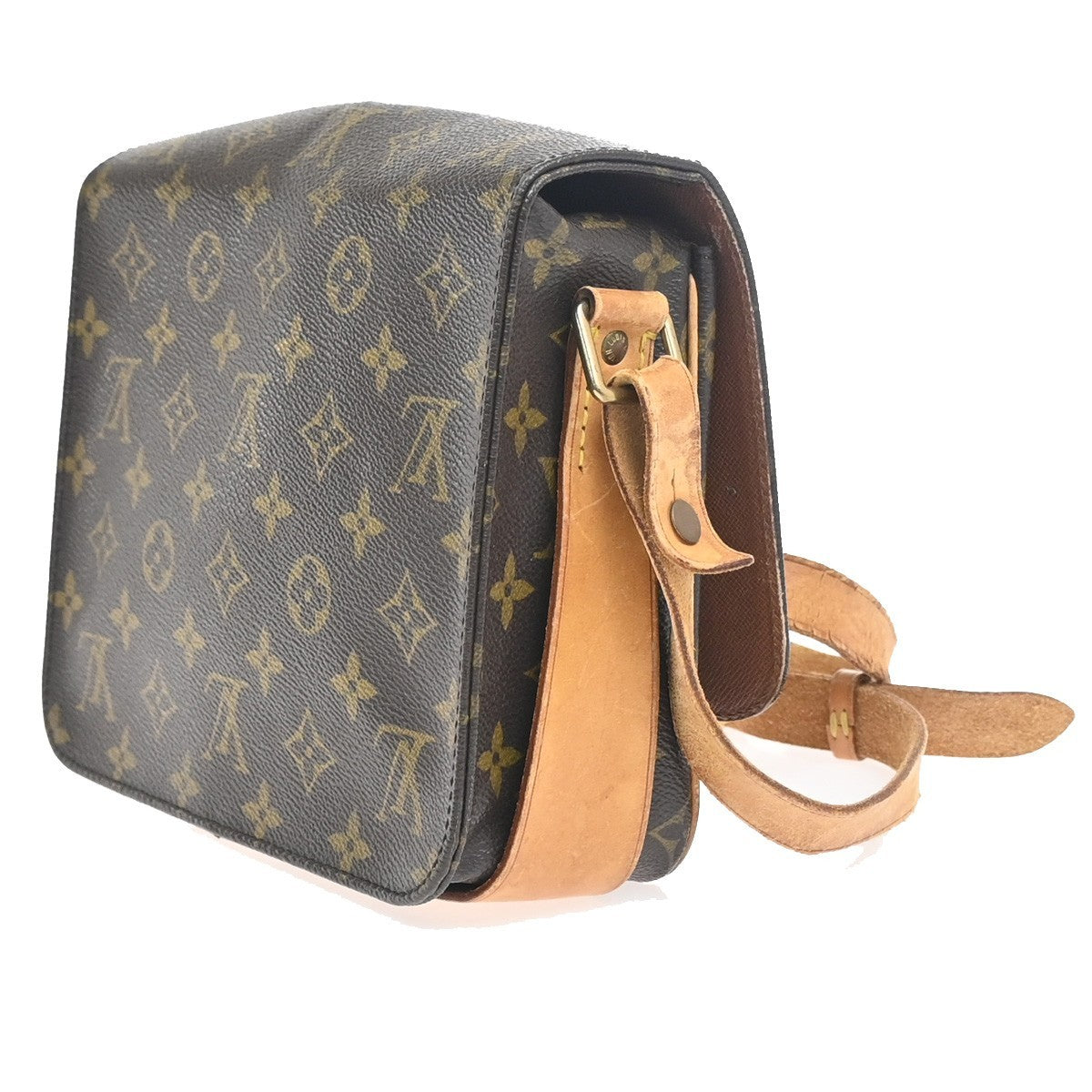 LOUIS VUITTON Cartouchiere MM Shoulder Bag Monogram Leather Brown M51253 31ZA331