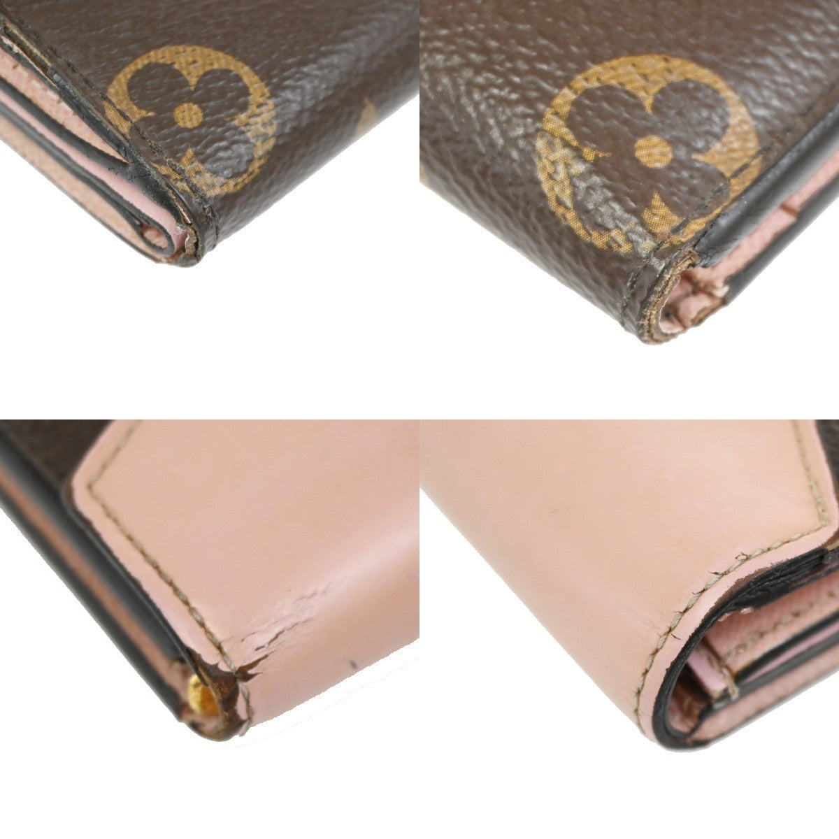 LOUIS VUITTON LV Logo 3 Set Wallet PM Agenda Vernis Monogram Leather BN 67KC672