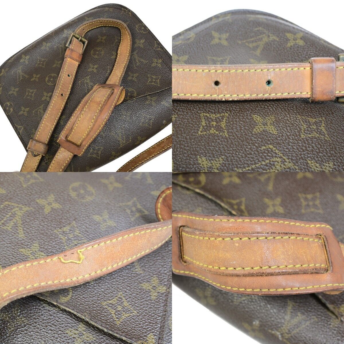 LOUIS VUITTON Saint Cloud GM Shoulder Bag Monogram Leather Brown M51242 63EB718