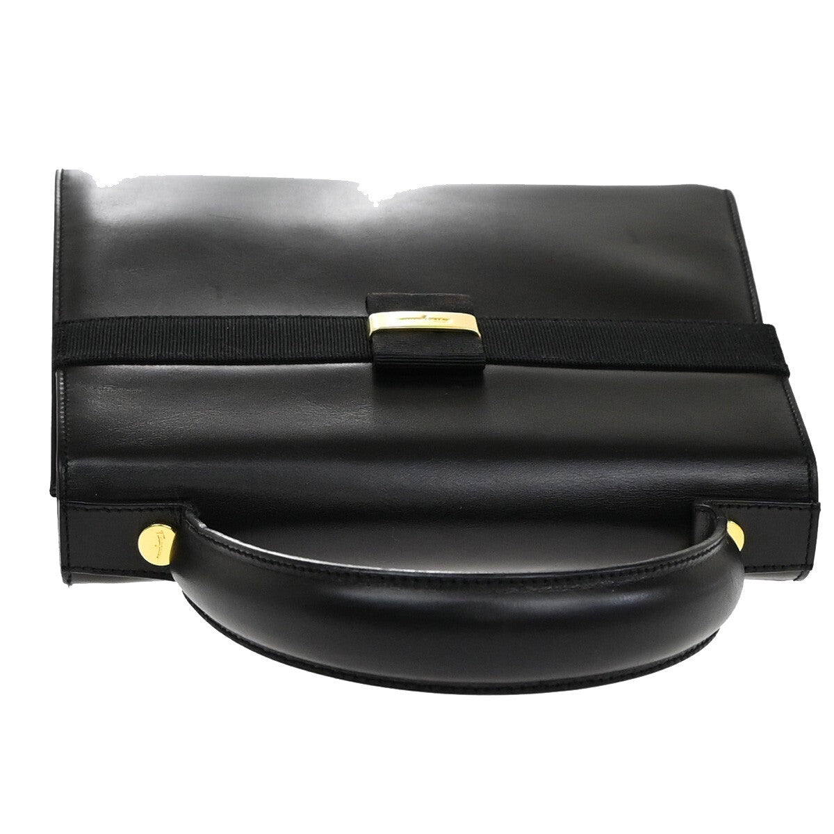 SALVATORE FERRAGAMO Vara 2Way Shoulder Hand Bag Leather Black GHW Italy 39FB617