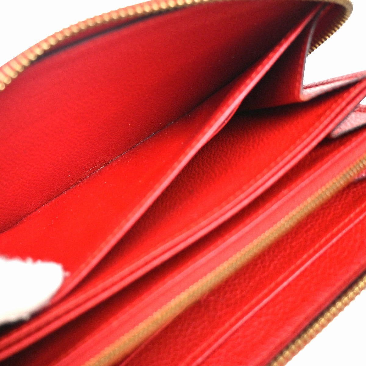 LOUIS VUITTON Logo Long Zippy Wallet Monogram Empreinte Red M63691 31KP278