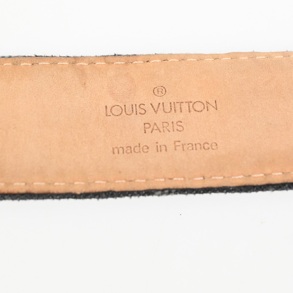 LOUIS VUITTON Ceinture Belt  90/36 Monogram Denim Leather  Black France 89AA201