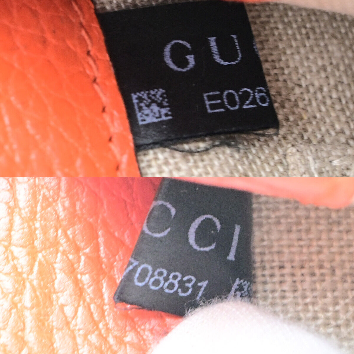 GUCCI Logo Interlocking G Chain Mini Shoulder Bag Leather Orange GHW 58YG618