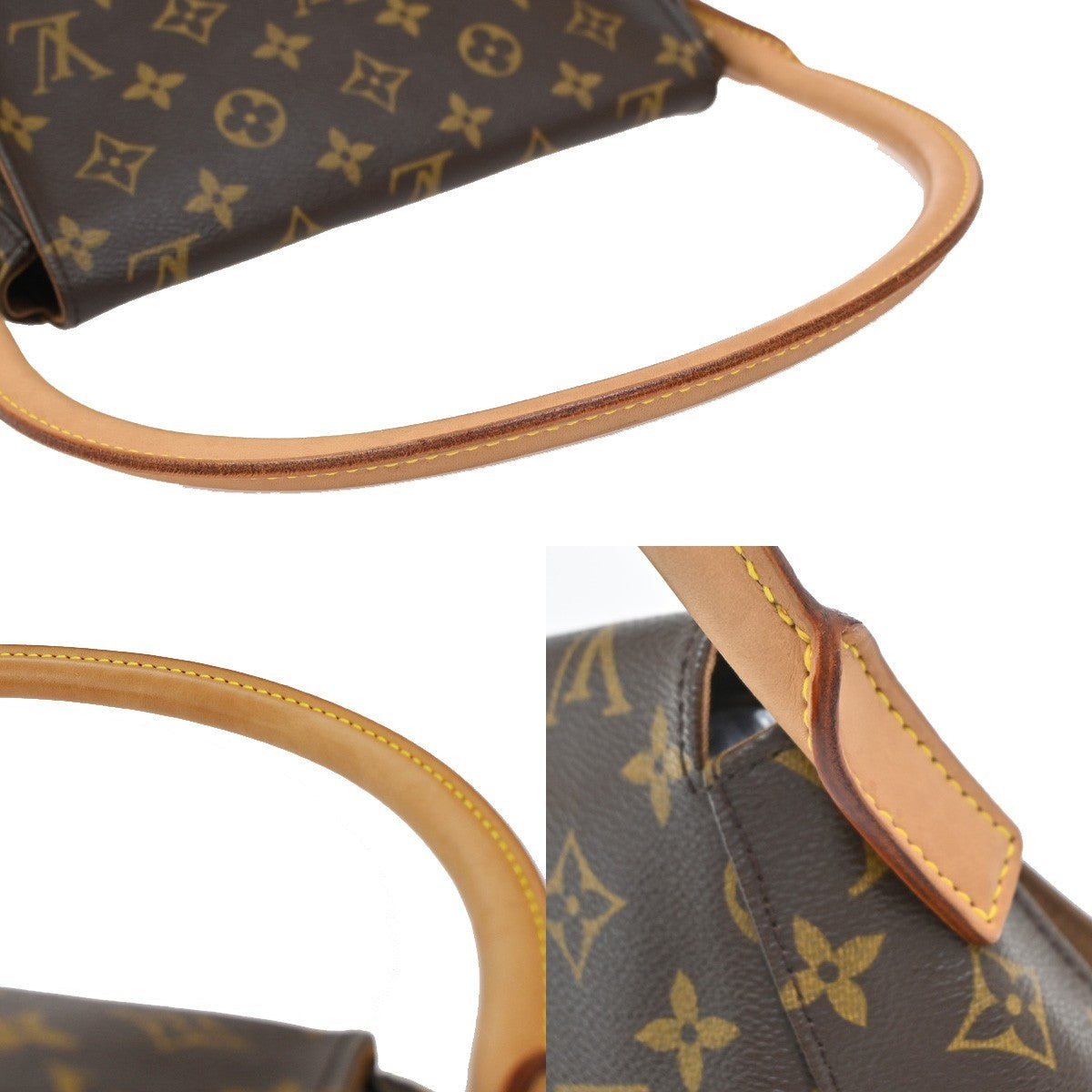 LOUIS VUITTON Mini Looping Hand Bag Monogram Leather Brown M51147 603RF660