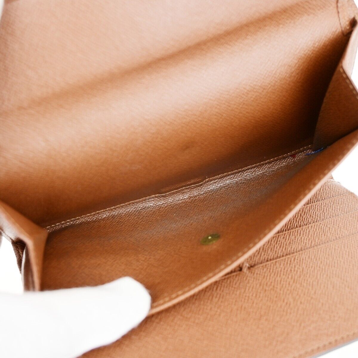 LOUIS VUITTON LV Logo 4 Set Bifold Trifold Long Wallet Monogram Brown 65FA708