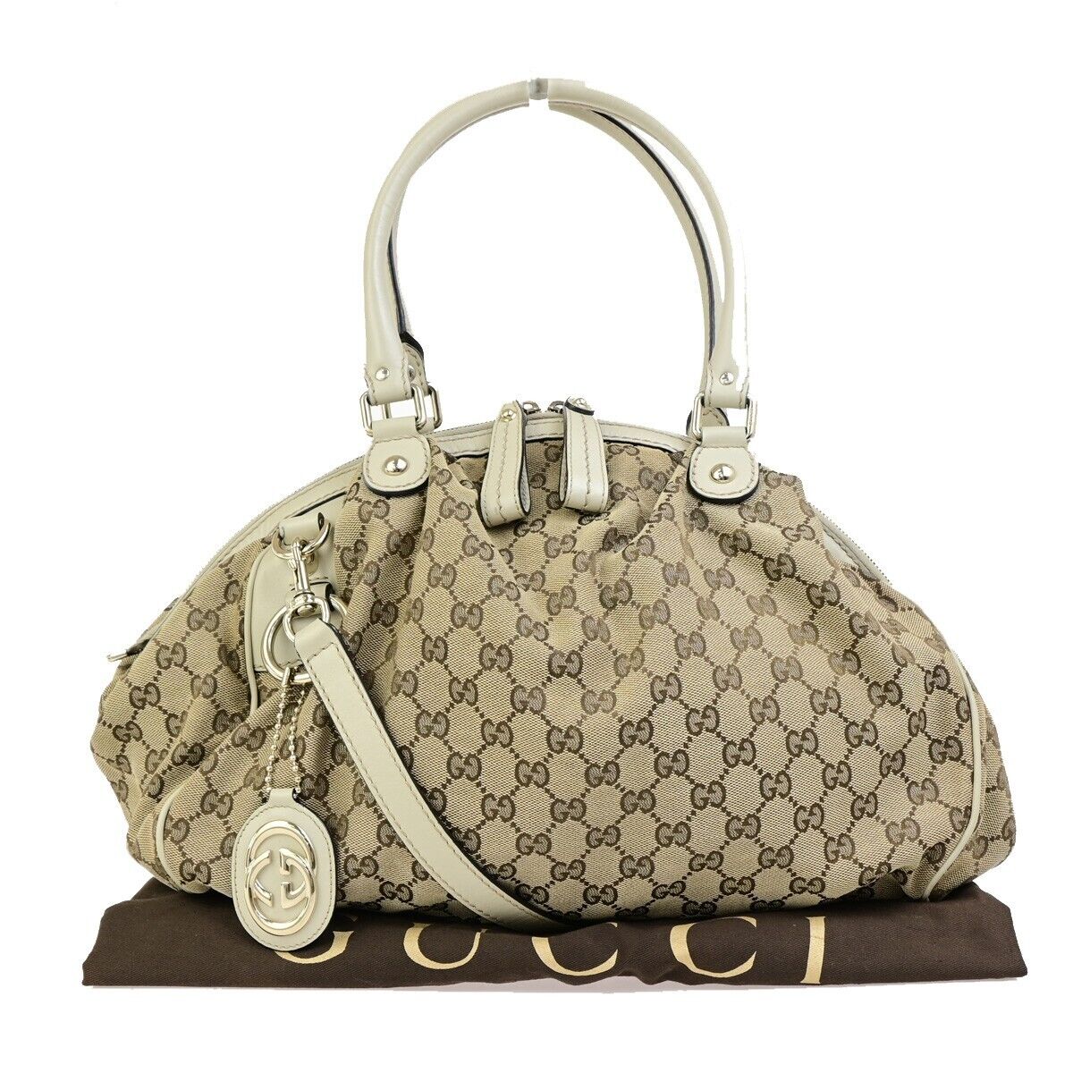 GUCCI Logo GG Pattern Sukey 2Way Shoulder Hand Bag Canvas Leather BN WE 37EC932