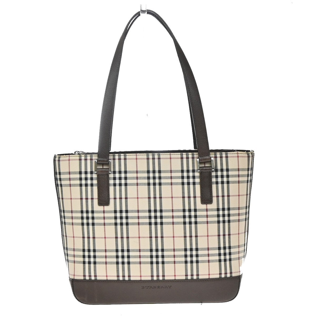 BURBERRY Logo Nova Check Shoulder Hand Bag Canvas Leather Beige Brown 38RQ001