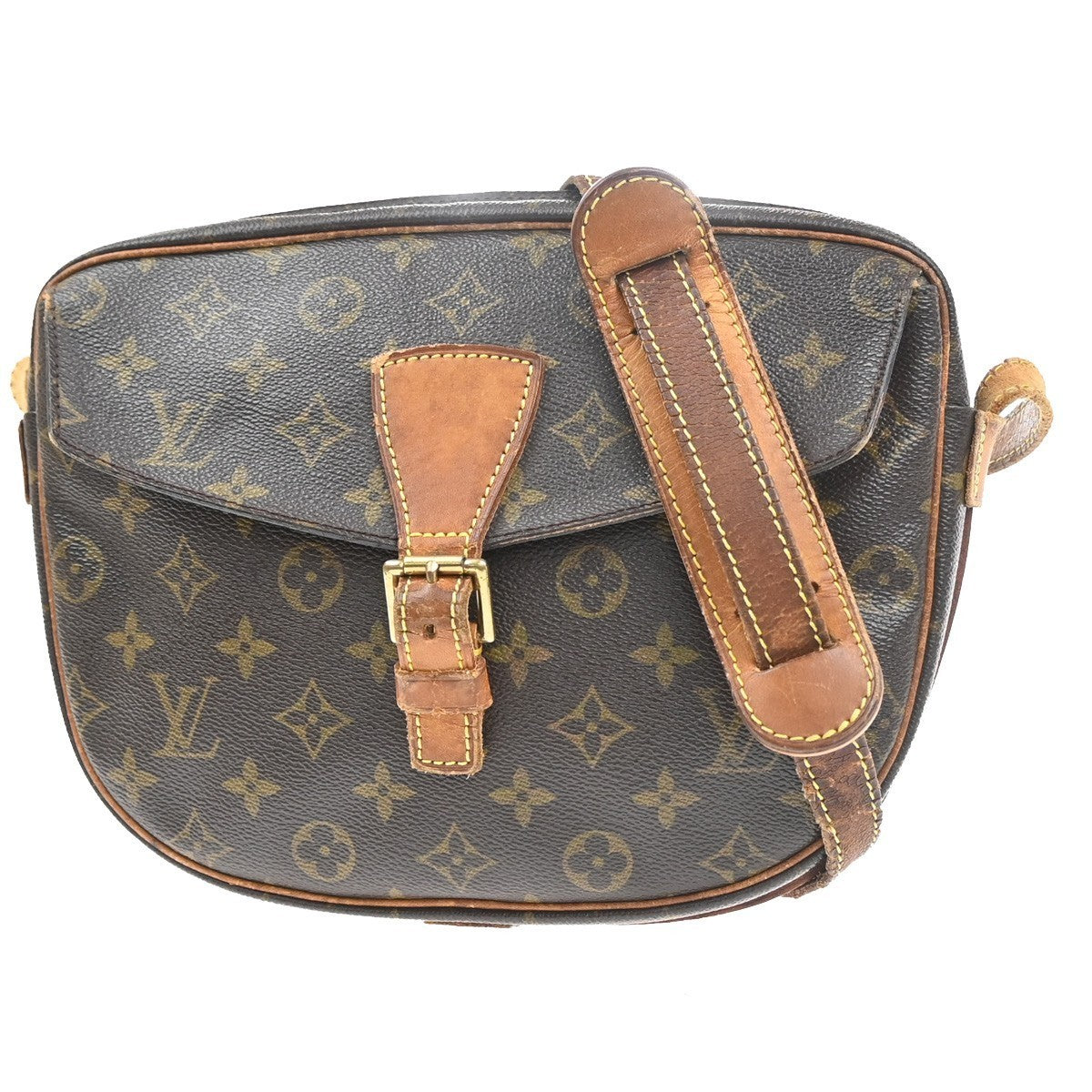 LOUIS VUITTON Jeune Fille GM Shoulder Bag Monogram Leather Brown M51225 65MA379