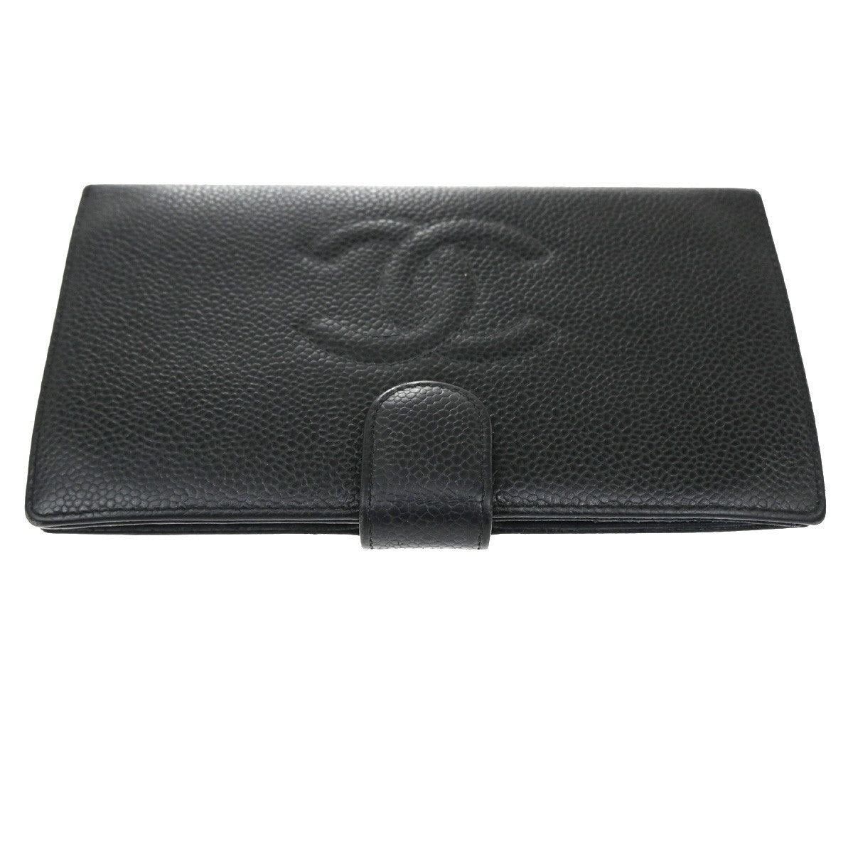 CHANEL CC Bifold Long Wallet  Grained Calfskin Leather BK GHW France 35RL721