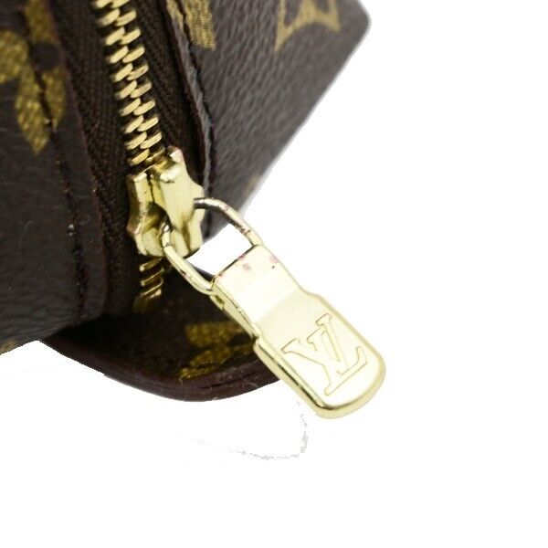 LOUIS VUITTON Trousse Demi Ronde Pouch Monogram Leather Brown M47520 68ED216