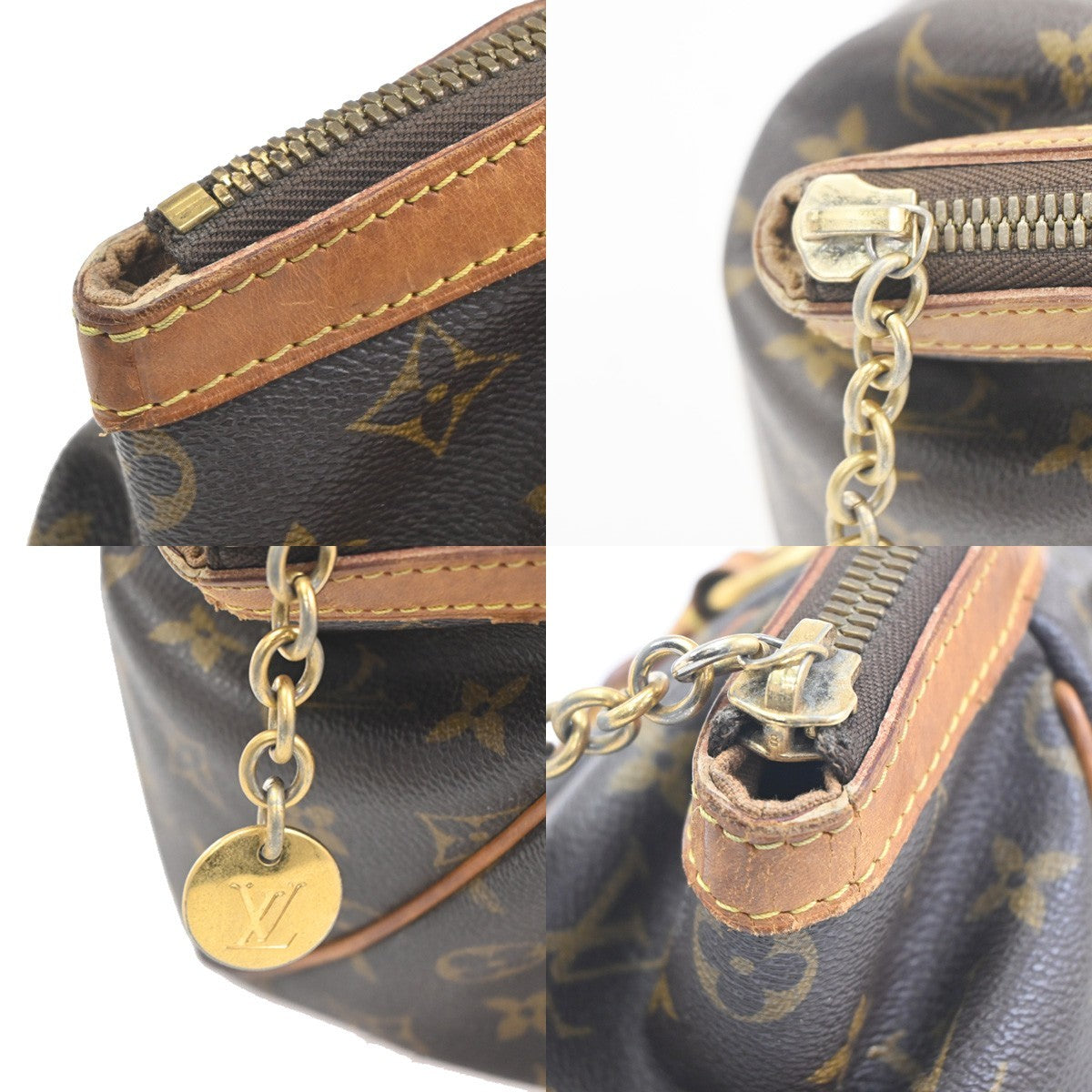 LOUIS VUITTON Tivoli PM Handbag Monogram Leather France Brown M40143 86CA750