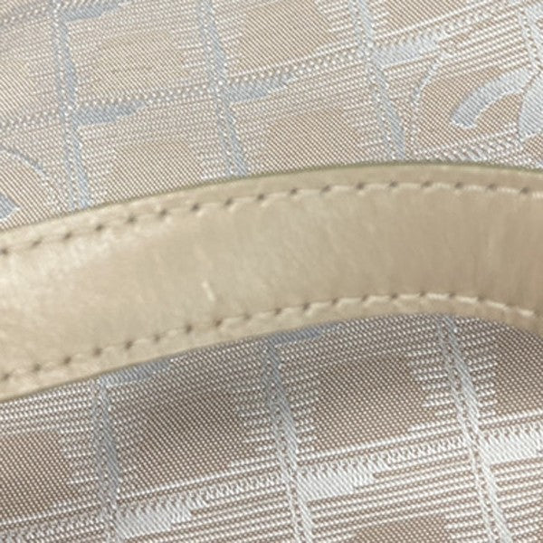 CHANEL CC Logo New Travel Line Shoulder Bag Nylon Leather Beige Italy 37EG407