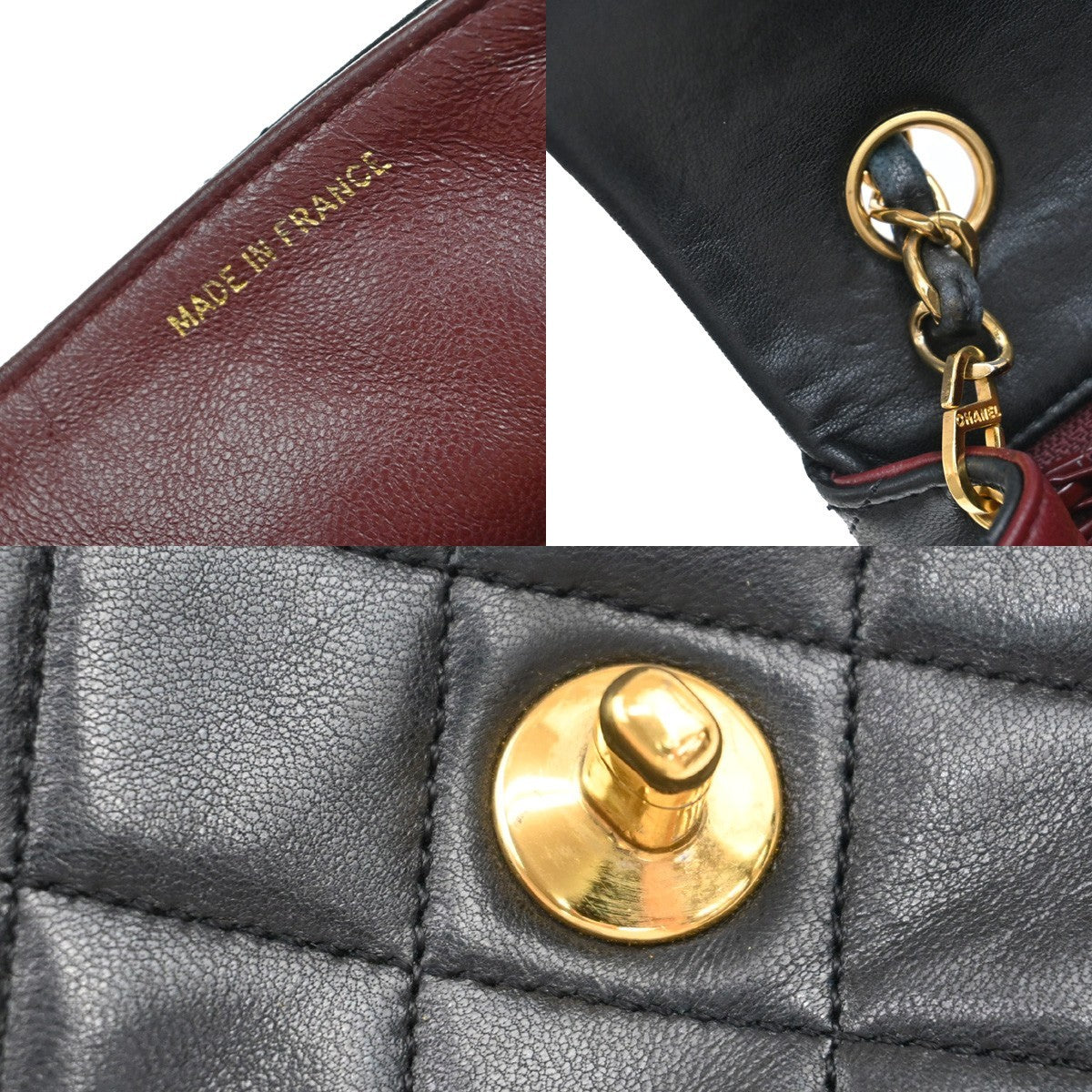 CHANEL CC Mini Matelasse Chain Shoulder Bag Leather Black GHW Vintage 321RF614