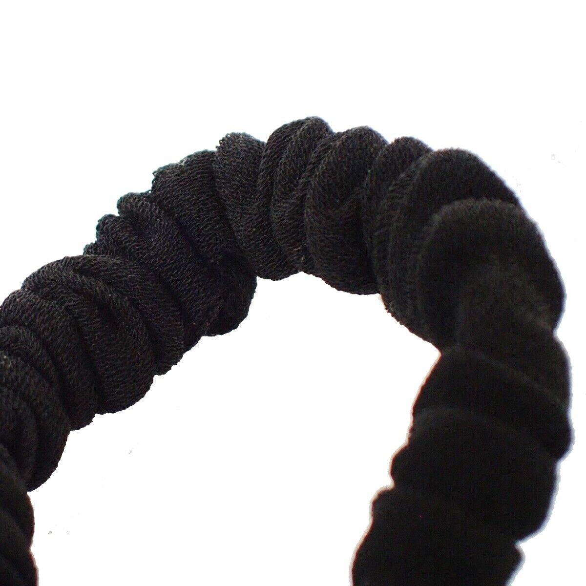 CHANEL Logo Hair rubber band Accessory Imitation Pearl Black Gold 38SH105