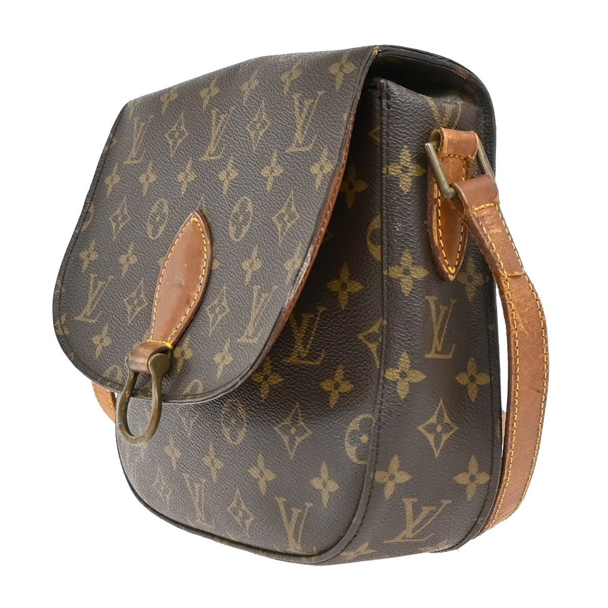 LOUIS VUITTON Saint Cloud GM Shoulder Bag Monogram Leather Brown M51242 38PA011