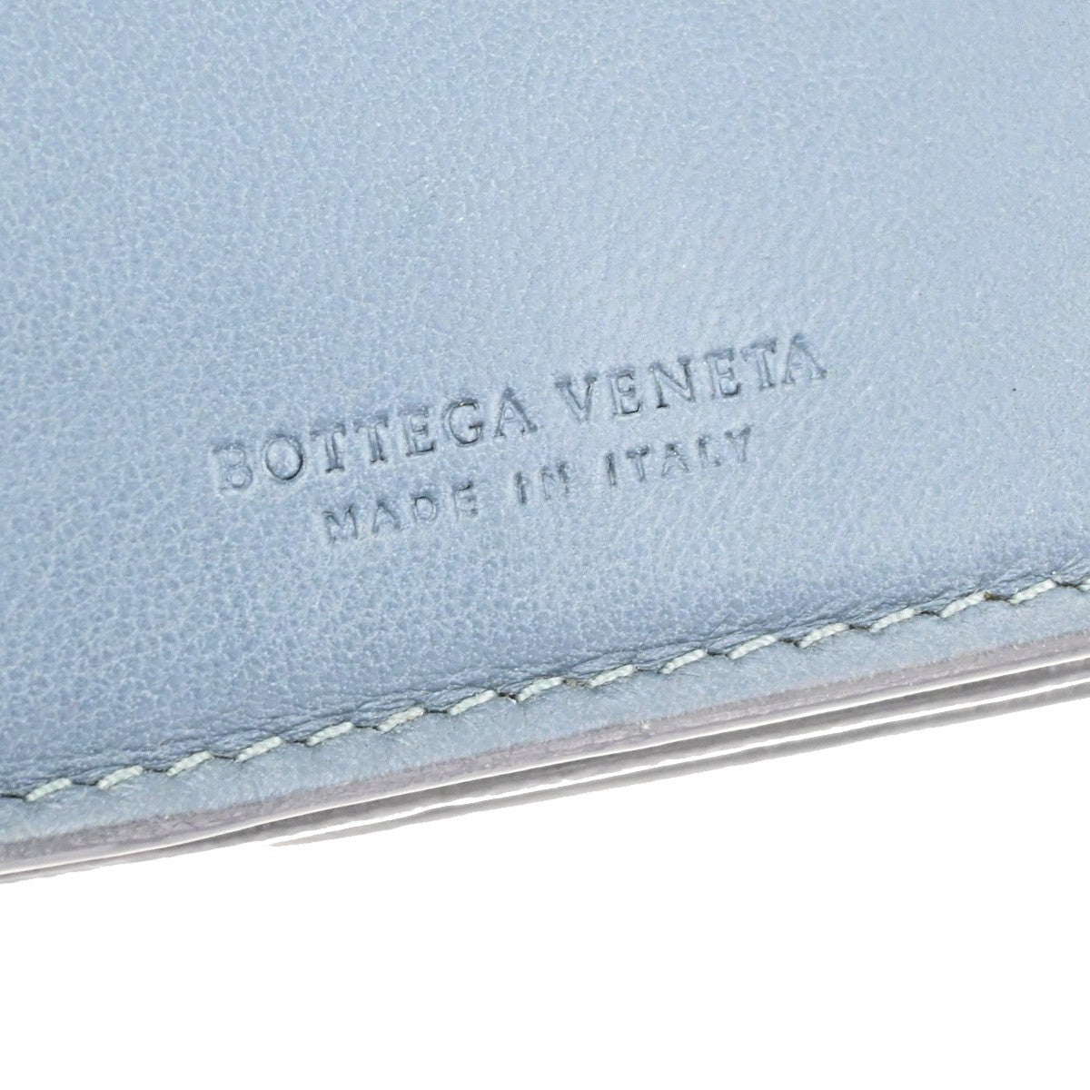 BOTTEGA VENETA Logo Intrecciato Long Bifold Wallet Leather Blue 67FC166