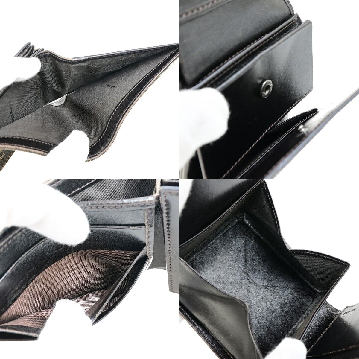 FENDI Logo Zucca Pattern Bifold Wallet Purse Canvas Leather Brown Italy 07KA395