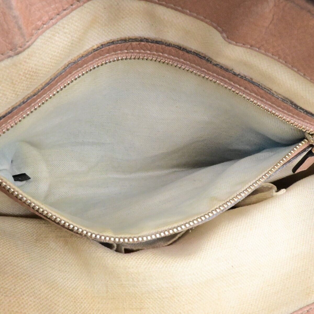 GUCCI Logo GG Pattern Shoulder Tote Bag Bamboo Canvas Leather Brown Pink 30EE118