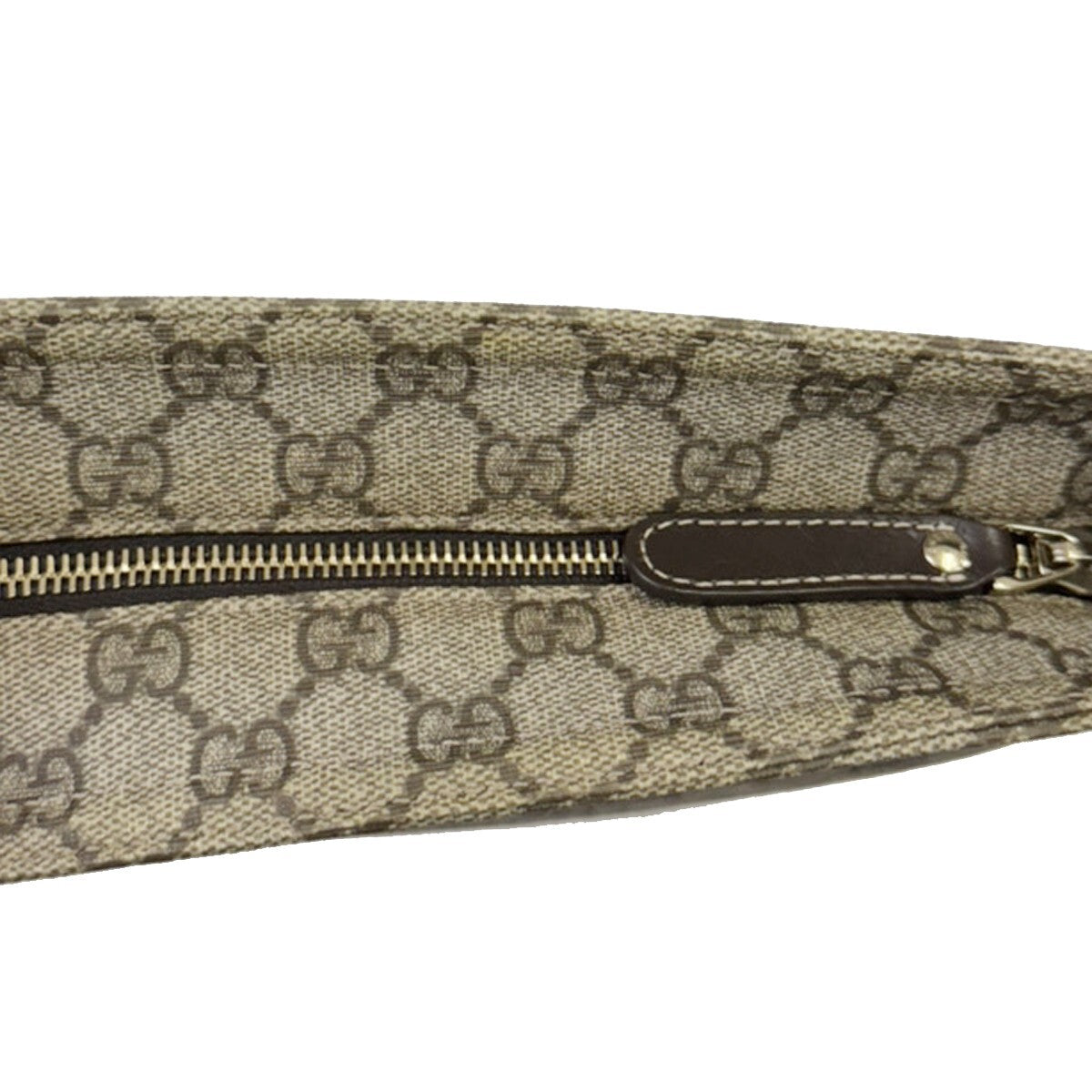 GUCCI Logo GG Pattern Shoulder Bag PVC Leather Canvas Brown GHW Italy 16FB606