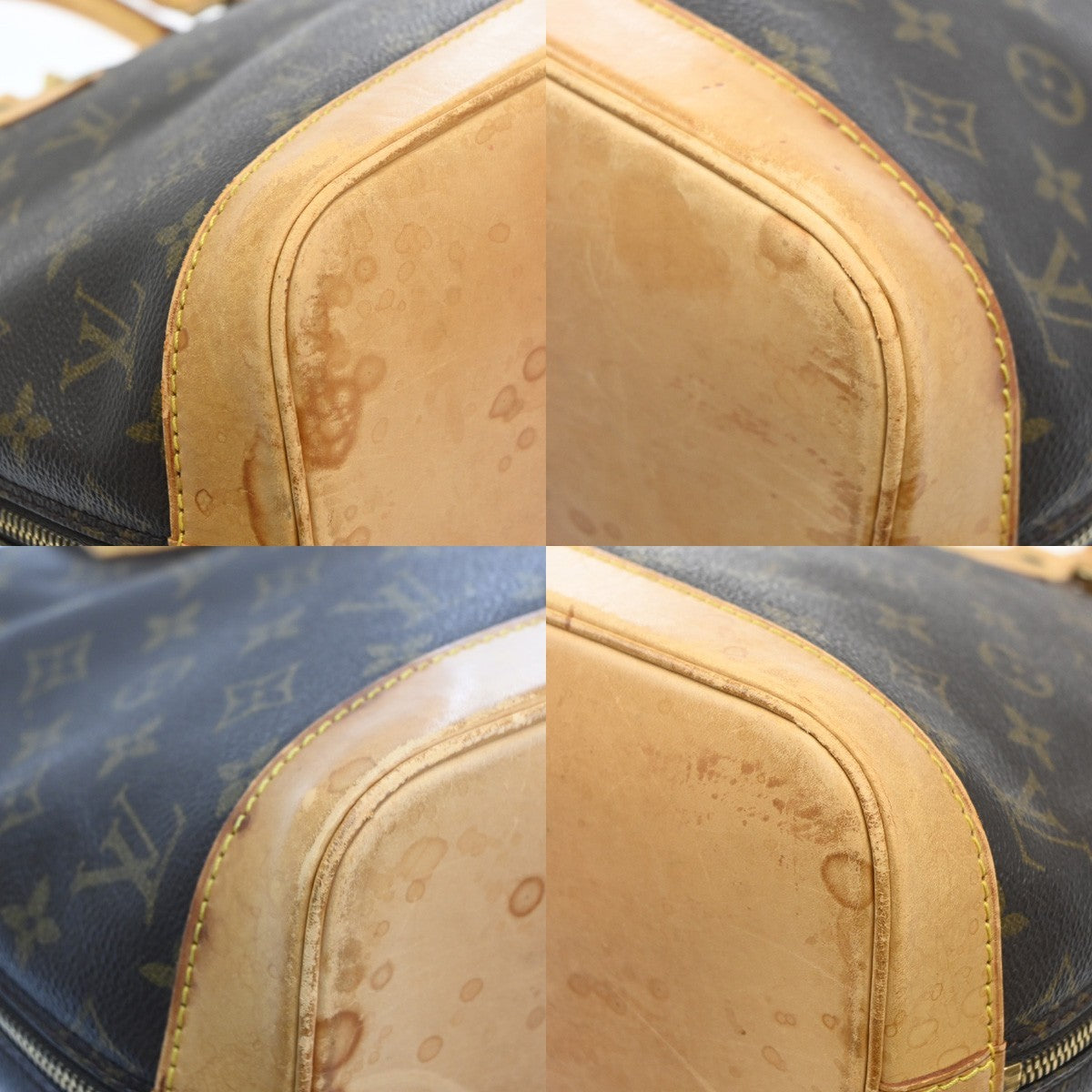 LOUIS VUITTON LV Logo Alma Hand Bag Monogram Leather Brown France M51130 88SA110