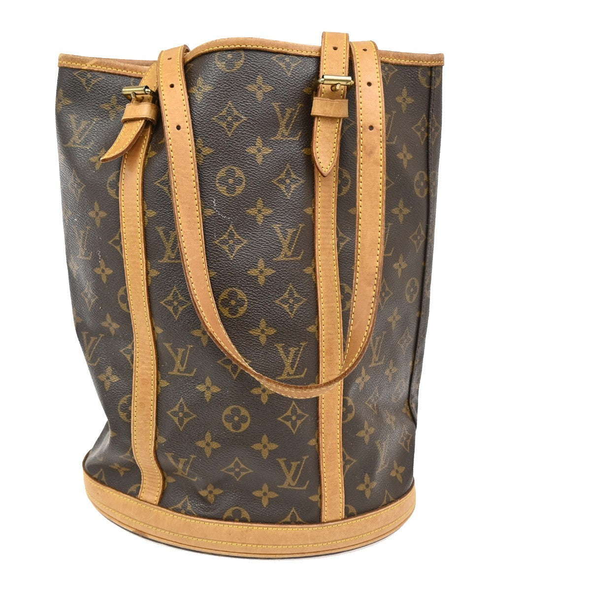 LOUIS VUITTON BUCKET GM Shoulder Tote Bag Monogram Leather Brown M42236 64TA084