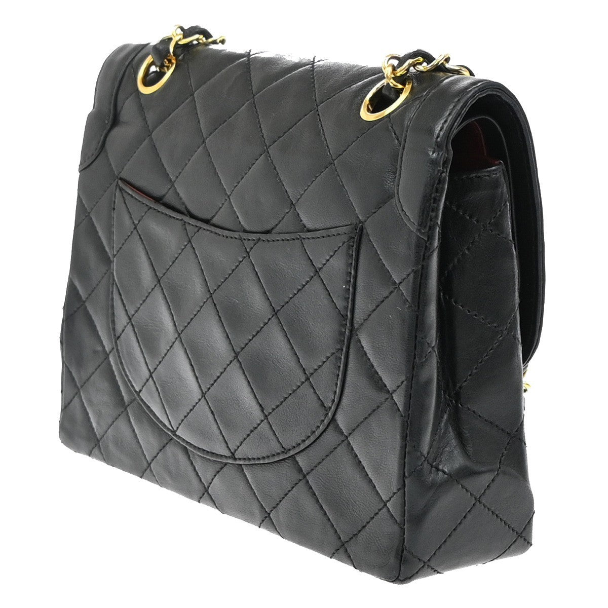 CHANEL PARIS CC Logo Matelasse Chain Mini Shoulder Bag Leather Black 330RF613