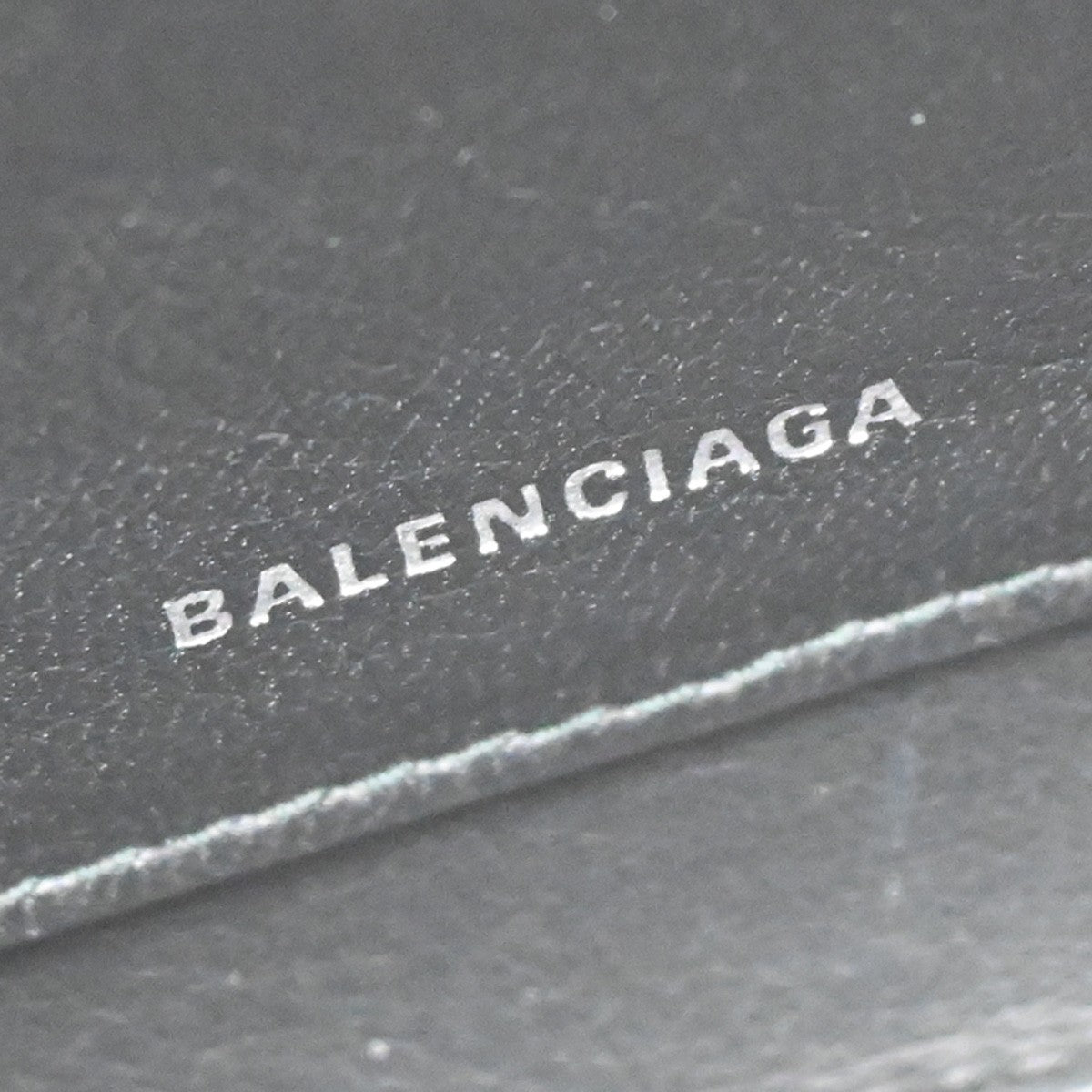 BALENCIAGA Logo triangle Clutch Bag Canvas Leather Silver Italy 38RL417