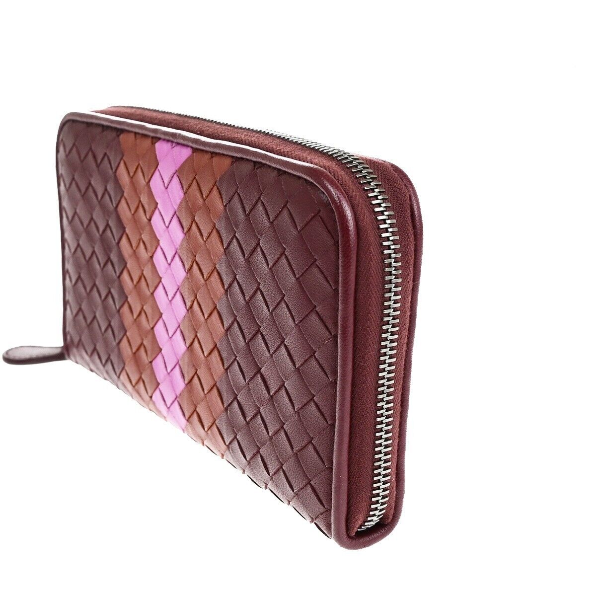 BOTTEGA VENETA Intrecciato Long Zippr Around Wallet Purse Leather BX 65YF841