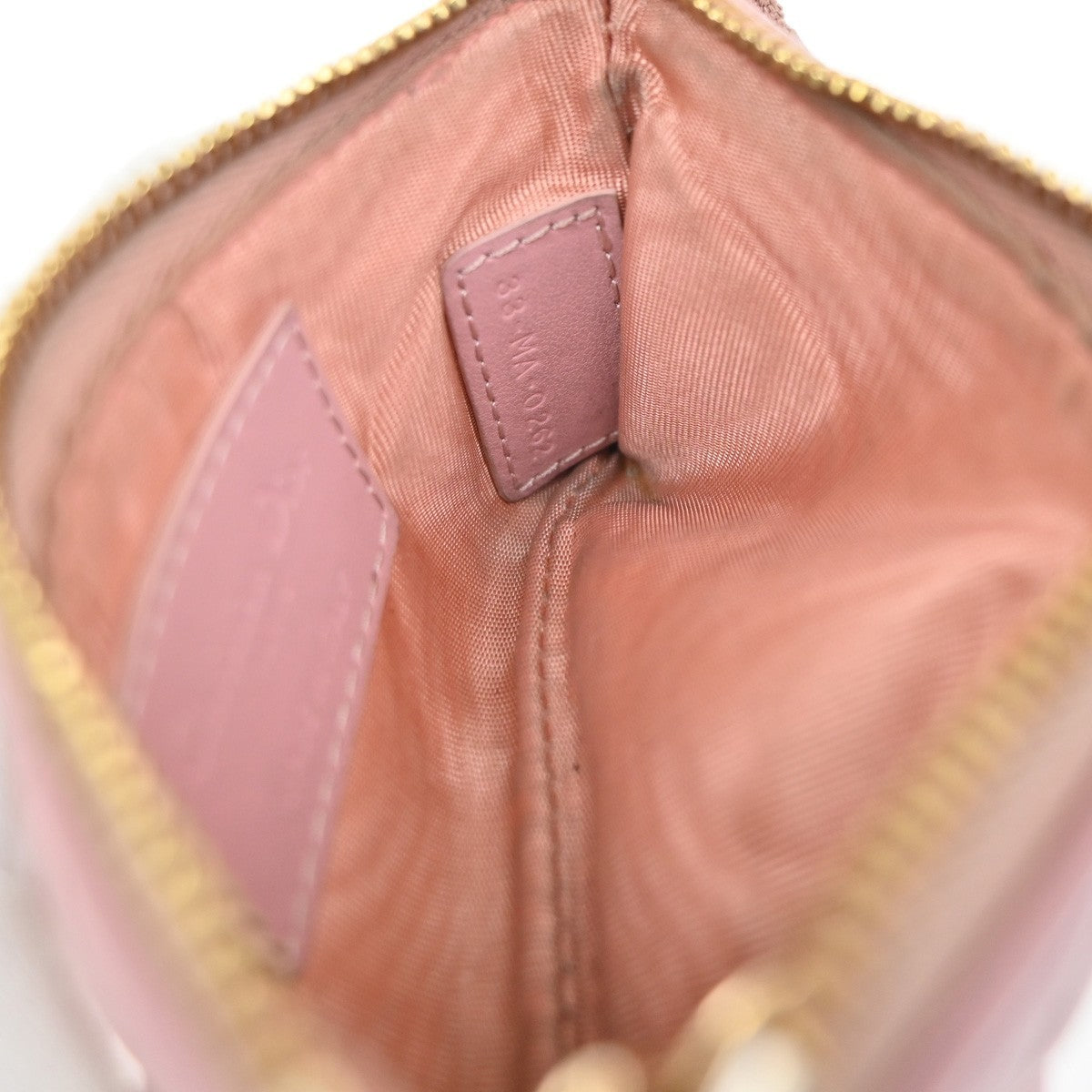 CHRISTIAN DIOR Logo Lady Cannage Coin Case Wallet Leather Pink GHW Italy 68MA622