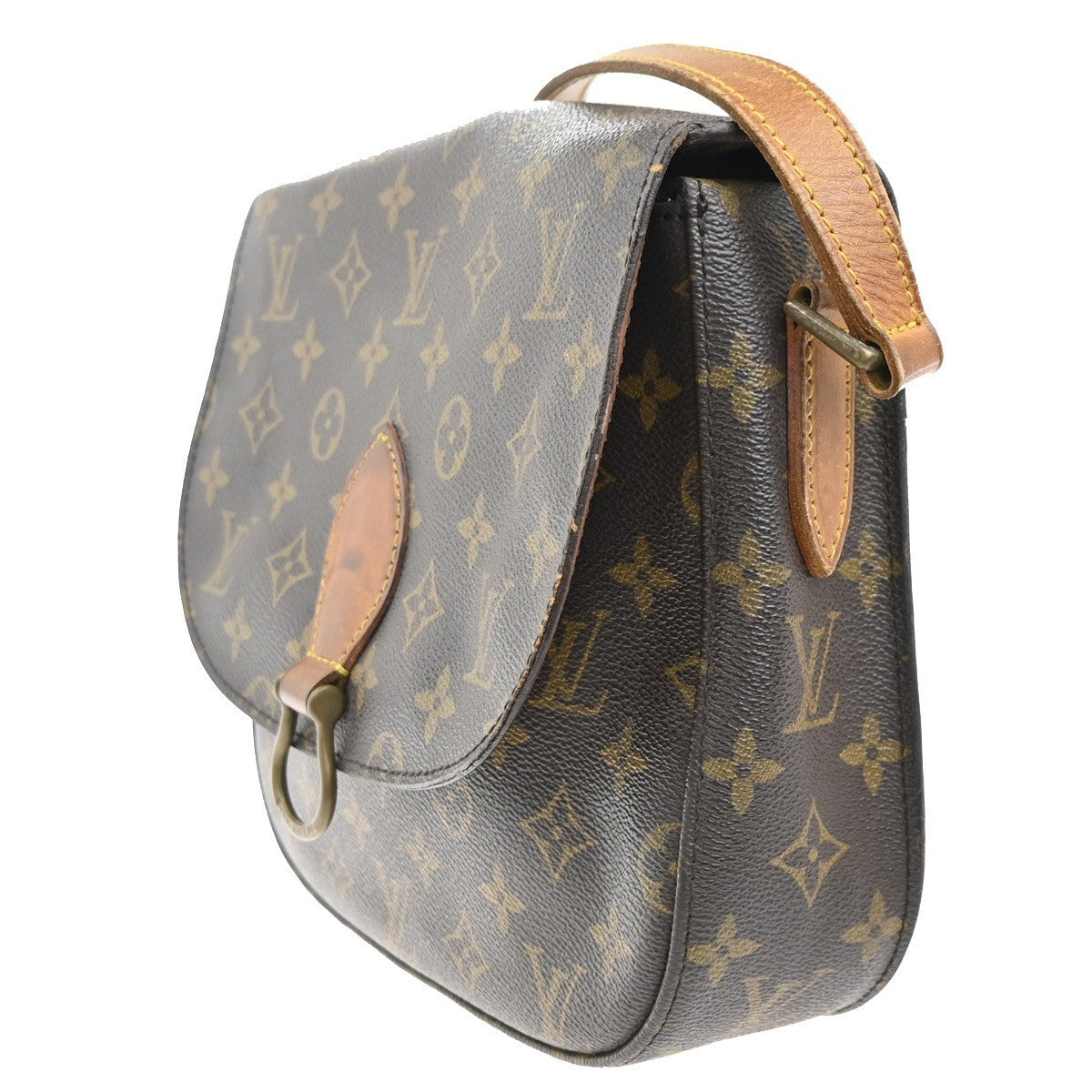 LOUIS VUITTON Saint Cloud GM Shoulder Bag Monogram Leather Brown M51242 34MA363