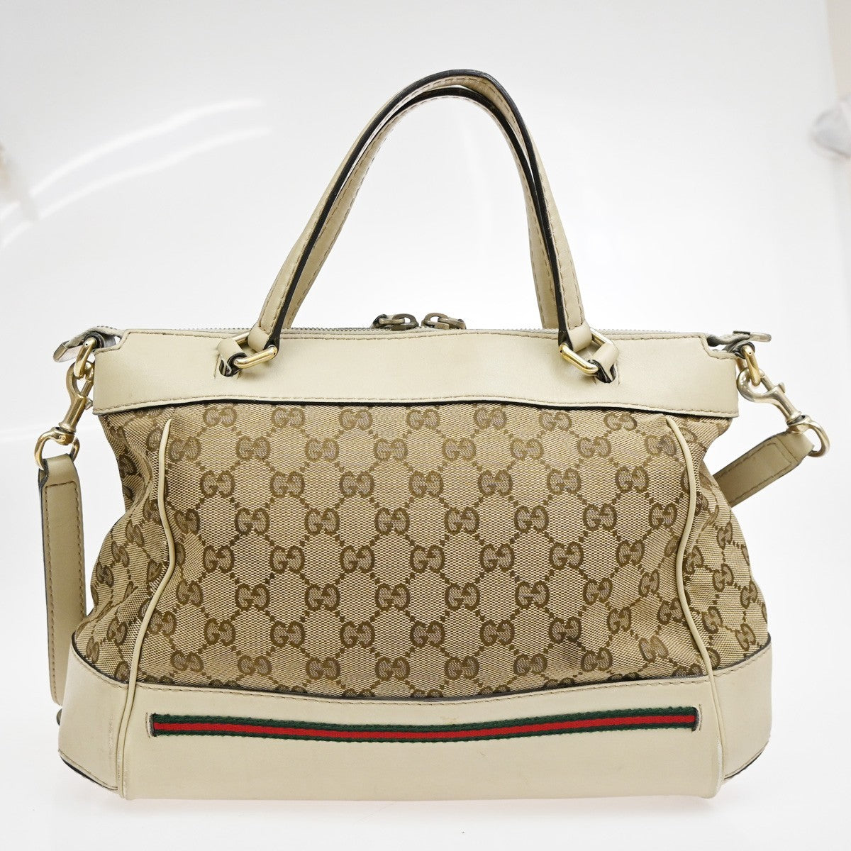 GUCCI Sherry GG Pattern 2way Shoulder HandBag Canvas Leather BN WE 38CA226