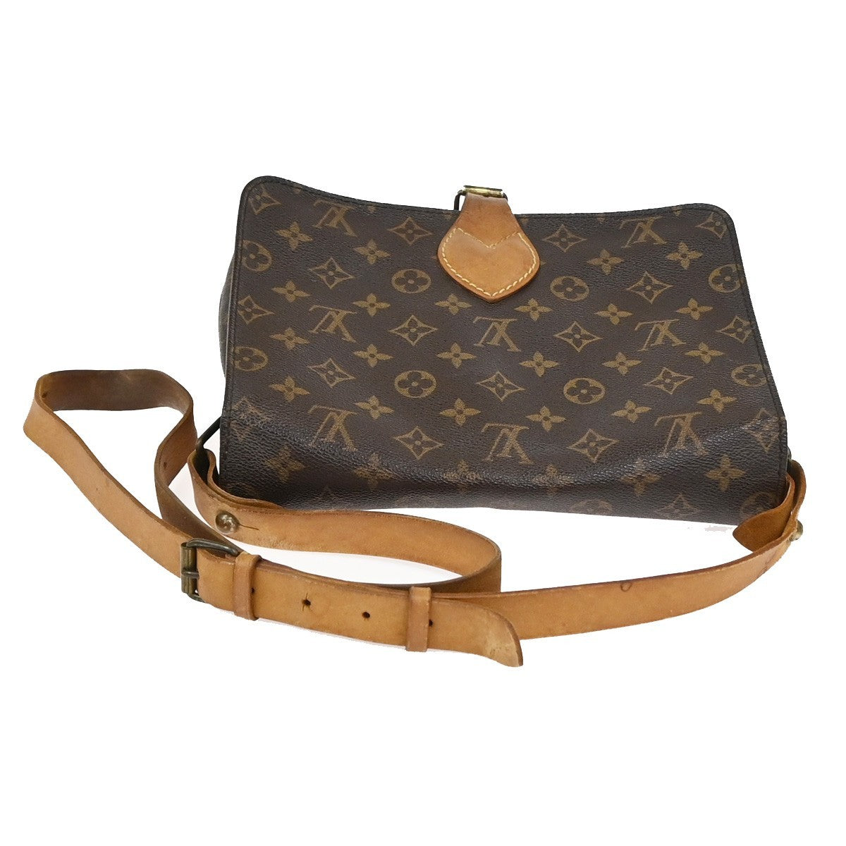 LOUIS VUITTON Cartouchiere GM Shoulder Bag Monogram Leather Brown M51252 39YJ091