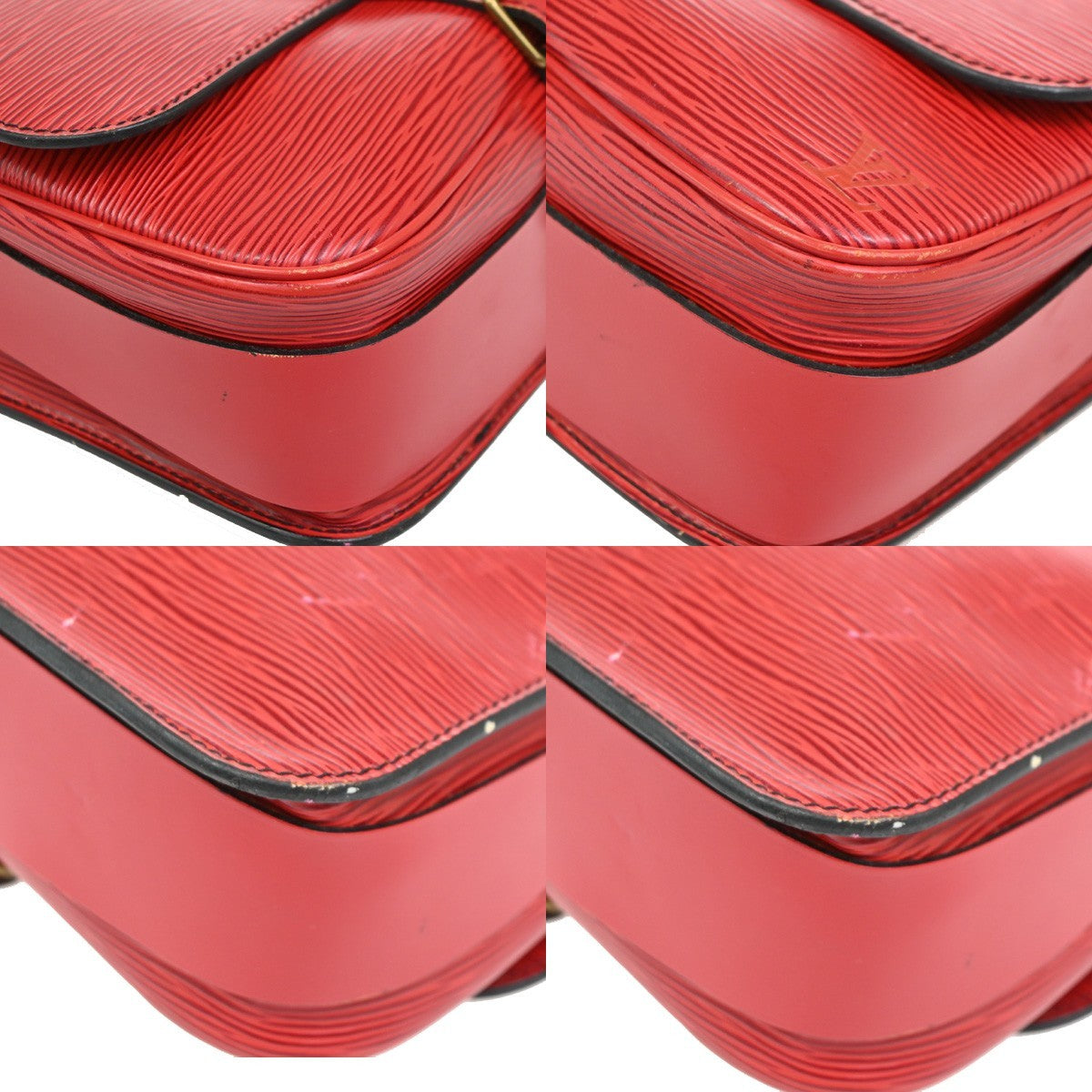 LOUIS VUITTON LV Cartouchiere Shoulder Bag Epi Leather Red Gold M52247 83DA247