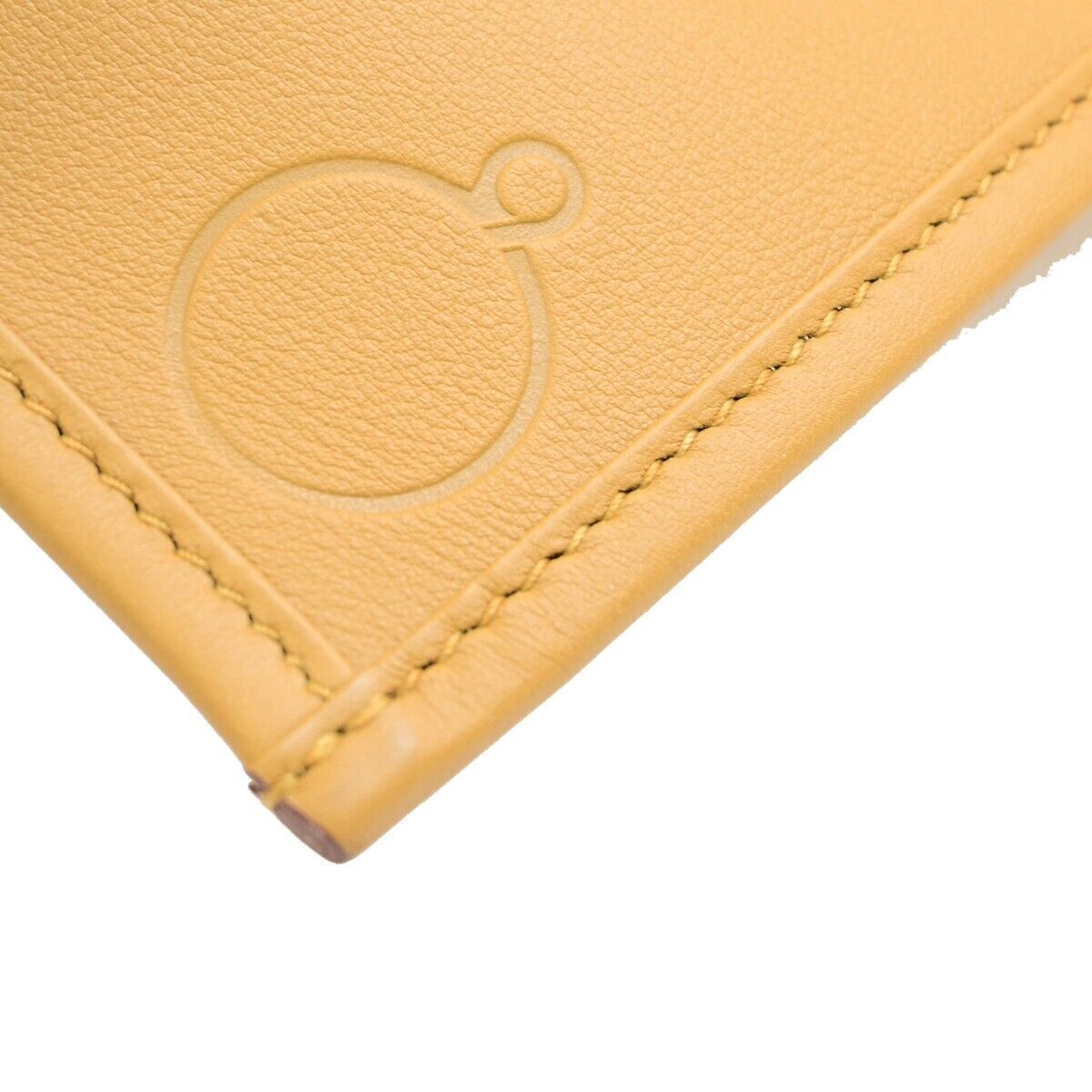 HERMES Logo Envelopes Clutch Hand Bag Leather Canvas Brown 04kA517